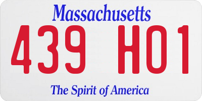 MA license plate 439HO1