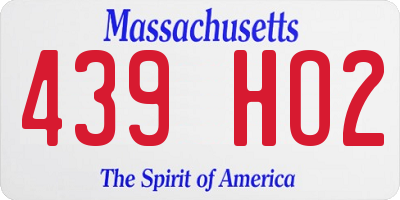 MA license plate 439HO2