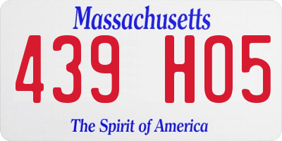 MA license plate 439HO5