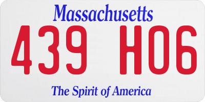 MA license plate 439HO6