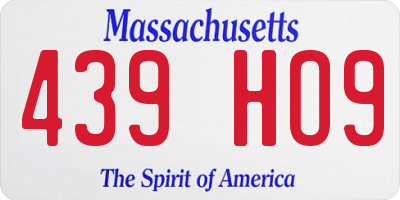 MA license plate 439HO9