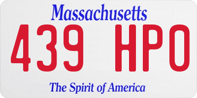 MA license plate 439HP0