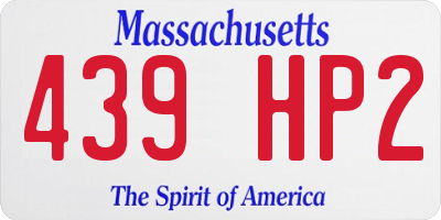 MA license plate 439HP2