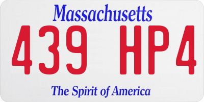 MA license plate 439HP4