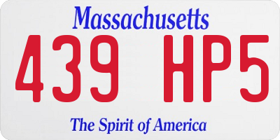 MA license plate 439HP5