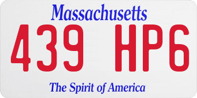 MA license plate 439HP6