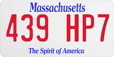 MA license plate 439HP7