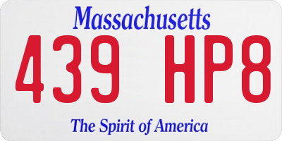MA license plate 439HP8