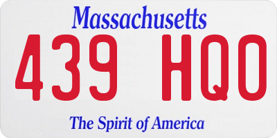 MA license plate 439HQ0
