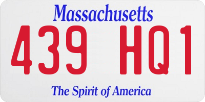 MA license plate 439HQ1