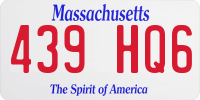 MA license plate 439HQ6