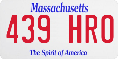 MA license plate 439HR0