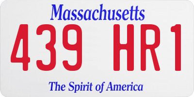 MA license plate 439HR1