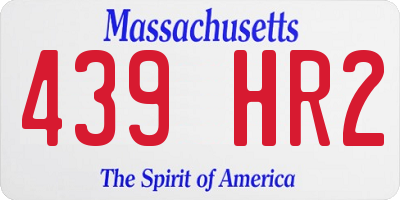 MA license plate 439HR2