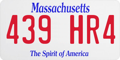 MA license plate 439HR4