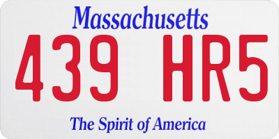 MA license plate 439HR5