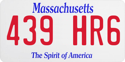 MA license plate 439HR6