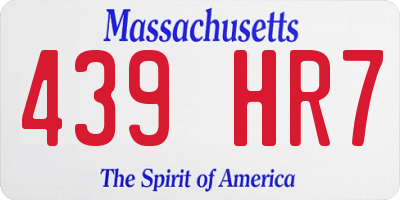 MA license plate 439HR7