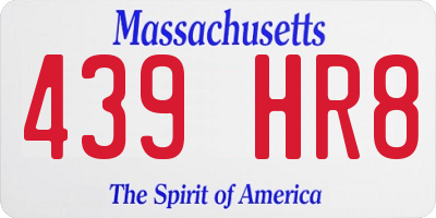MA license plate 439HR8