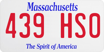 MA license plate 439HS0