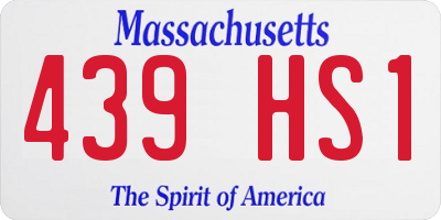 MA license plate 439HS1
