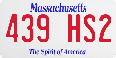 MA license plate 439HS2