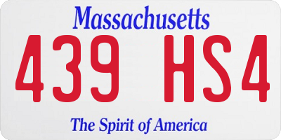 MA license plate 439HS4
