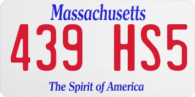 MA license plate 439HS5