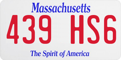 MA license plate 439HS6