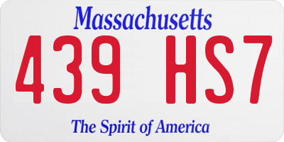 MA license plate 439HS7