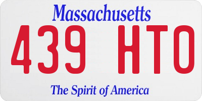 MA license plate 439HT0