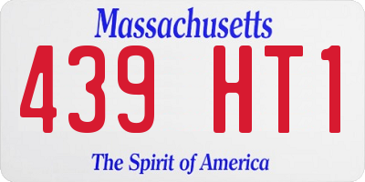 MA license plate 439HT1