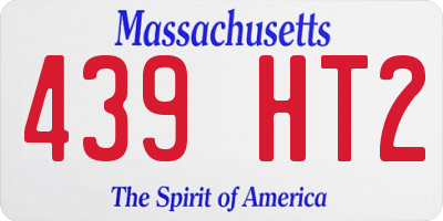 MA license plate 439HT2