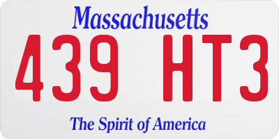 MA license plate 439HT3