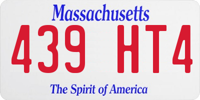 MA license plate 439HT4