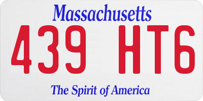MA license plate 439HT6