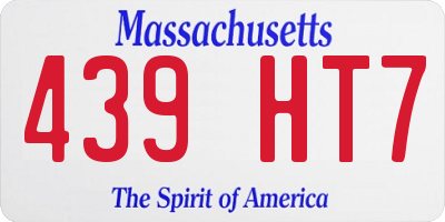 MA license plate 439HT7
