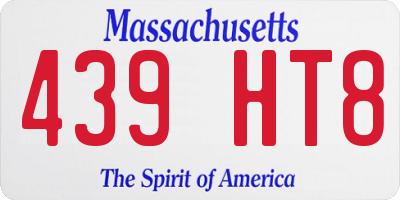 MA license plate 439HT8