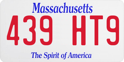 MA license plate 439HT9