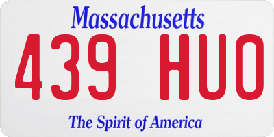 MA license plate 439HU0
