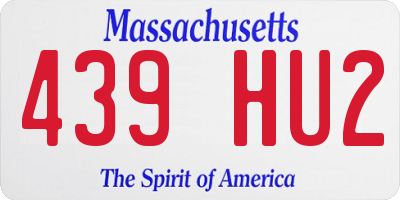 MA license plate 439HU2
