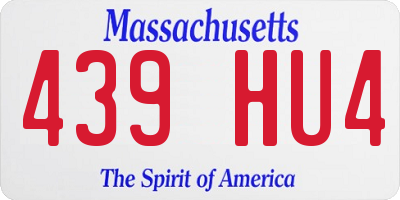 MA license plate 439HU4