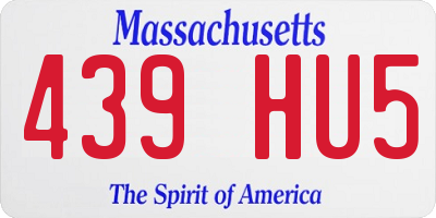 MA license plate 439HU5