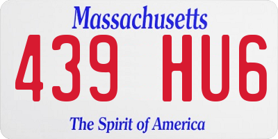 MA license plate 439HU6