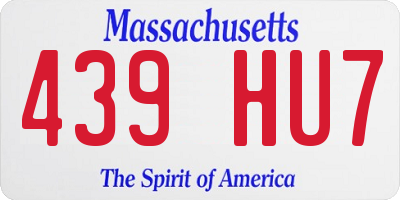 MA license plate 439HU7
