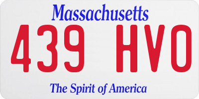 MA license plate 439HV0