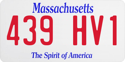 MA license plate 439HV1
