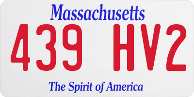 MA license plate 439HV2