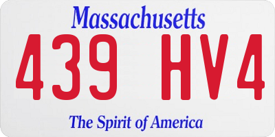 MA license plate 439HV4
