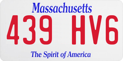 MA license plate 439HV6